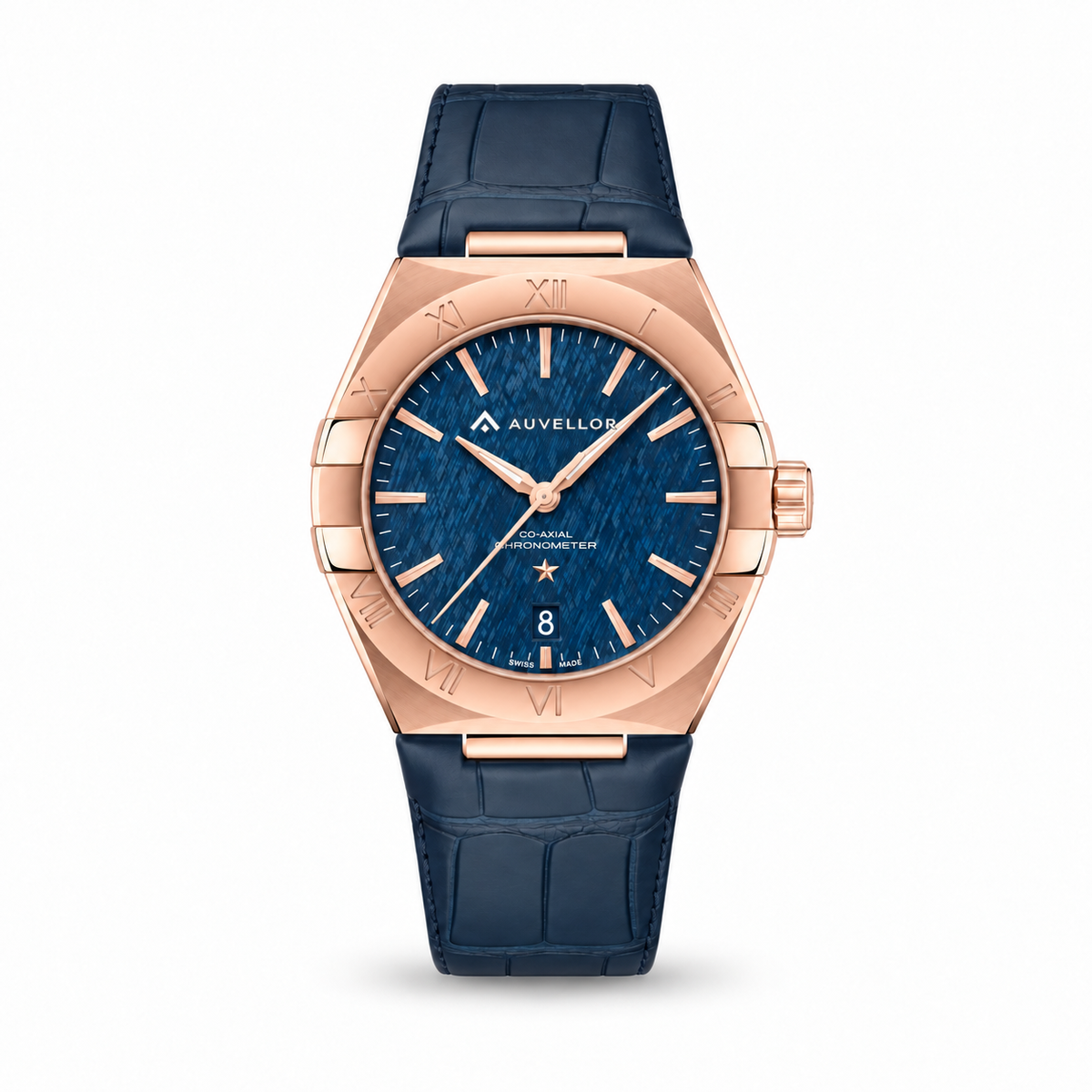 Auvellor Selvaris – Blue Dial — front view on white background