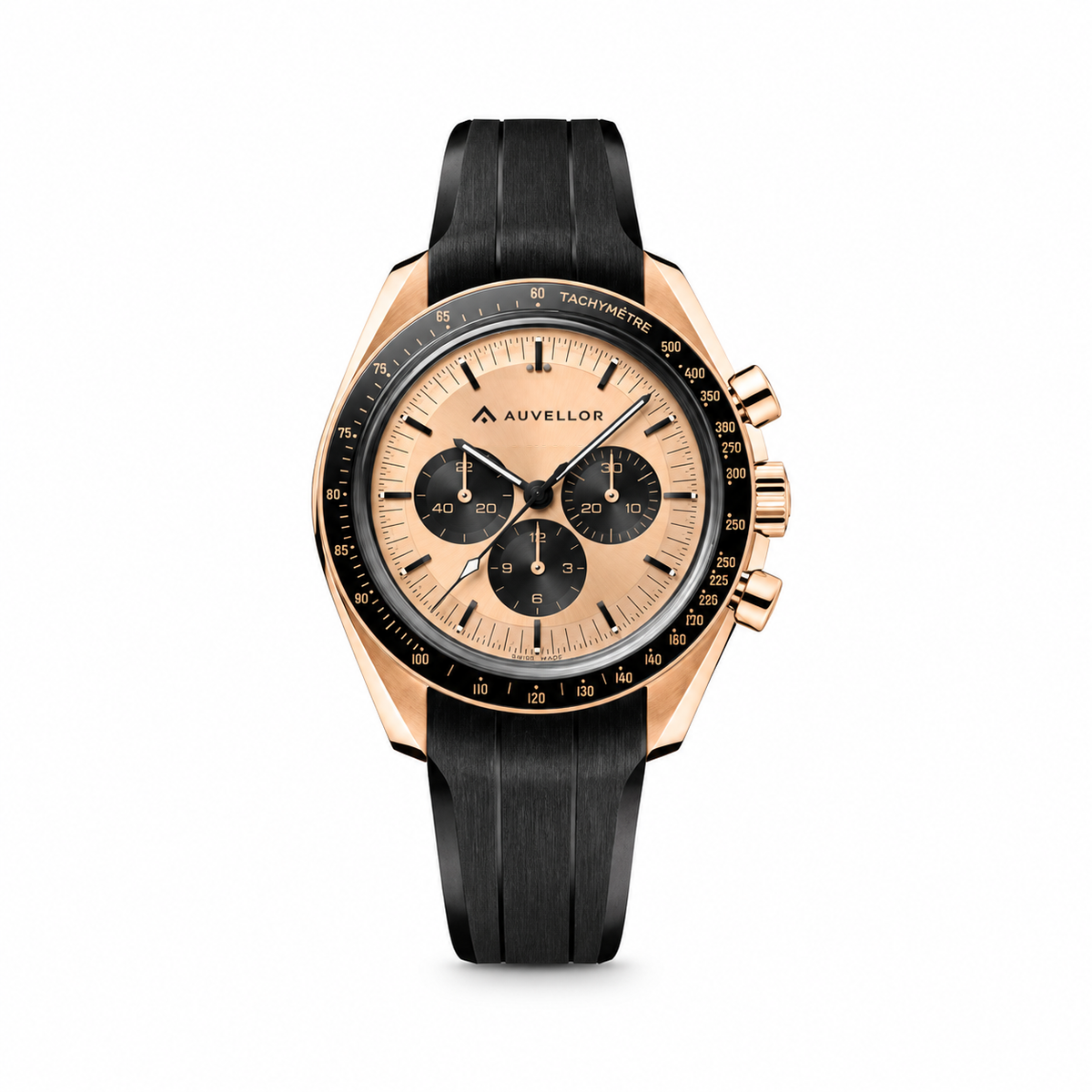 Auvellor Auricor Chronograph – Gold Dial — front view on white background