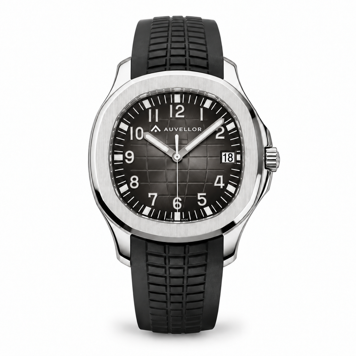 Auvellor Virexon – Black Dial — front view on white background