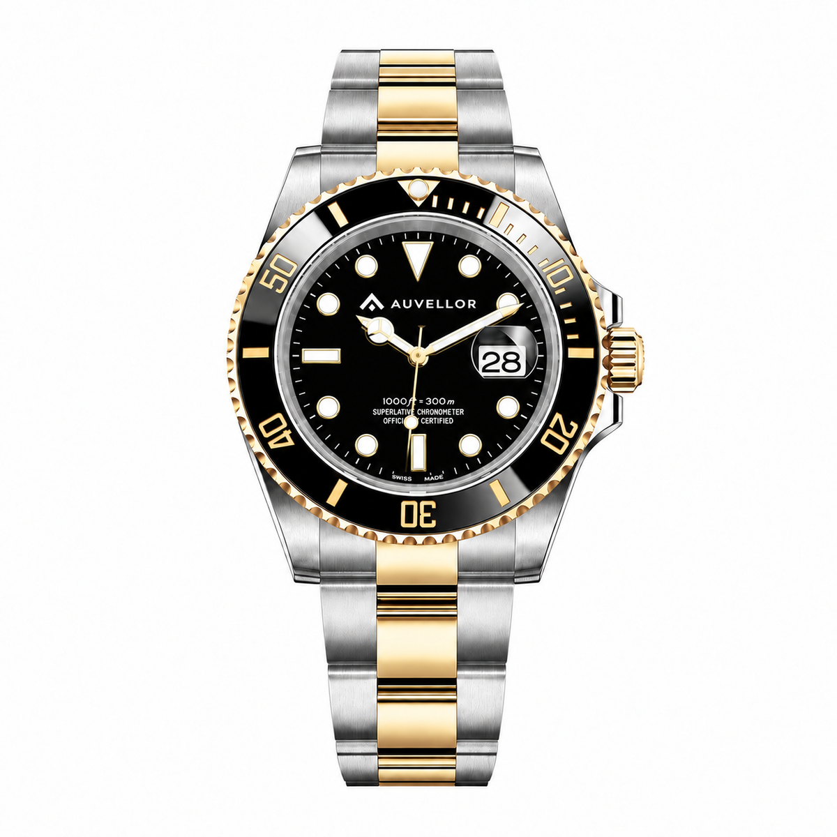 Auvellor Halvex – Black Dial — front view on white background