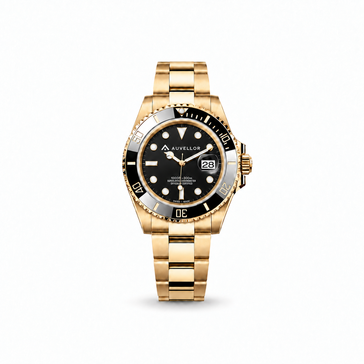 Auvellor Aurendon – Black Dial — front view on white background